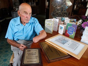 Charlie Diemer, on July 5, 2010, is founder of Woodslee Credit Union. The well-known dairy farmer died Dec. 8, 2013 at the age of 94. (NICK BRANCACCIO/The Windsor Star)