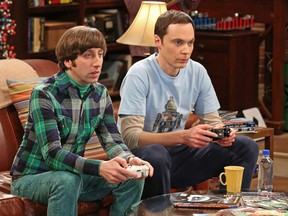Jim Parsons, right, and Simon Helberg in a scene from The Big Bang Theory. (Michael Yarish/CBS/Associated Press)