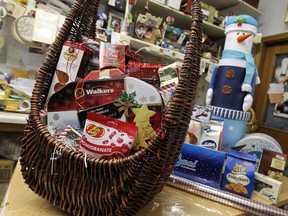 Various gift baskets are seen at Giglio's Market in Windsor. Gift baskets make for great presents whether they are bought or made. (TYLER BROWNBRIDGE / The Windsor Star)