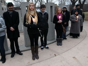 In this file photo, students at the University of Windsor mark the 24th anniversary of the Montreal Massacre with a candle light vigil at the memorial on campus in Windsor, Friday, Dec. 6, 2013.              (TYLER BROWNBRIDGE/The Windsor Star)