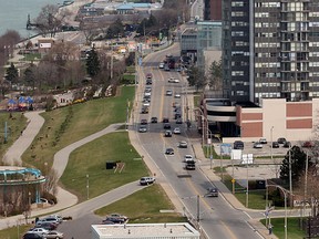 Riverside Drive around downtown Windsor is shown in this 2007 aerial view. (Nick Brancaccio / The Windsor Star)