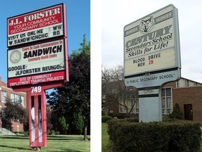 Forster High School, left, and Century High School in Windsor are closing and combined in a new school named Westview Freedom Academy. (Windsor Star files)
