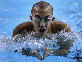 A swimmer from the Windsor Aquatic Club practises at the new aquatic centre Monday, December 9, 2013, in preparation for the provincial championships. (TYLER BROWNBRIDGE/The Windsor Star)