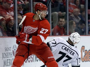 Detroit's Kyle Quincey missed Friday's practice and may not play Saturday at Dallas.