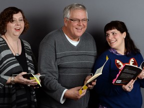 Authors April Bulmer, left, John B. Lee and Vanessa Shields Thursday January 23, 2014. (NICK BRANCACCIO/The Windsor Star)