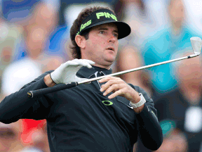 Bubba Watson lets go of his club as he watches his tee shot on the seventh hole during the second round of the Phoenix Open golf tournament Friday. (AP photo/Ross D. Franklin)