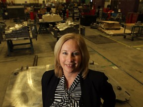 Diane Reko, CEO of Reko International Group, is photographed on the shop floor in Lakeshore, Ont., on Friday, January 17, 2013.                         (TYLER BROWNBRIDGE/The Windsor Star)