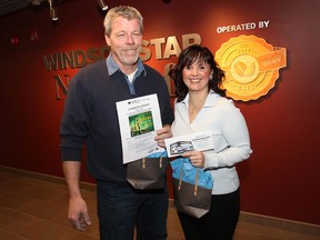 The winners of the $2,800 Cirque Du Soleil Staycation Contest presented by The Windsor Star and WFCU Centre are Chris and Chantal Leahy from Windsor. They pose for a photo Wed. Jan. 22, 2014, at the Windsor Star News Cafe. (DAN JANISSE/The Windsor Star)