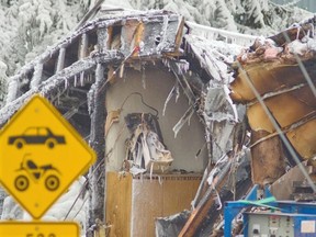 The interior of a room in the wreckage of the Residence du Havre seniors home destroyed by fire in L’Isle-Verte, Qc. Saturday January 25, 2014. (Photograph by: John Mahoney , The Gazette)