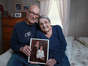 John and Louise Kelch, both 91, are pictured at their home where they've lived since 1956, Sunday, Jan. 19, 2014.  The Kelch's have been married for 70 years.  (DAX MELMER/The Windsor Star)