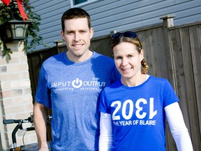 Windsor triathletes Matt Gervais and Blaire Kniaziew Gervais are ready to swap roles as the ‘Year of Blaire’ comes to an end and 2014 is Matt’s year to compete in serious marathon competitions. (JOEL BOYCE/The Windsor Star)