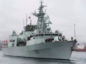 In this file photo, HMCS Toronto heads to the Arabian Sea from Halifax on Monday, Jan.14, 2013 as part of Operation Artemis. (THE CANADIAN PRESS/Andrew Vaughan)