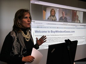 Windsor-Essex Economic Development Corp. CEO Sandra Pupatello during the launch of Phase II of BuyWindsorEssex.com - Key Sector Database on January 29, 2014. (NICK BRANCACCIO/The Windsor Star)