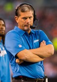 Head coach Jim Schwartz of the Detroit Lions reacts during the first half of a pre-season game at FirstEnergy Stadium in Cleveland. (Photo by Jason Miller/Getty Images)