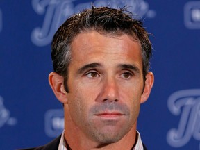Brad Ausmus was introduced as the new Detroit Tigers manager during a news conference Nov. 3, 2013. (AP Photo/Paul Sancya)