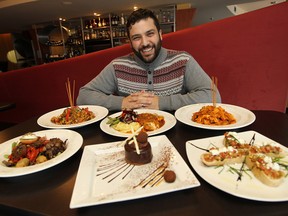Adriano Ciotoli is seen with a selection of the Winter Bites menu at Mezzo in Windsor. (TYLER BROWNBRIDGE / The Windsor Star)