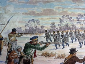 J.C.H. Forster's painting of the Battle of Fighting Island. (Fort Malden N.H.S.C.)