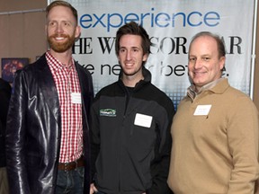 Christopher Pressey, left, Luke Piskovic and Chris Ryan during the announcement of the nominees for the 24th Annual Business Excellence Awards at the Windsor Star News Cafe in Windsor on Wednesday, January 8, 2013. The three are representing Christopher Pressey Design Inc., Piskey's Mobile Auto Wash & Detailing and Walkerville Brewery which are all finalists for the New Business of the Year Award.                        (TYLER BROWNBRIDGE/The Windsor Star)