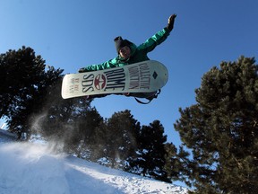 Jack Esco catches some air off a kicker at Malden Park in Windsor on Tuesday, January 28, 2014.(TYLER BROWNBRIDGE/The Windsor Star)