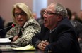 Ronna Warsh (L) and Harvey Kessler (R) of the Windsor Jewish Community Centre address city council on Jan. 6, 2014. (Tyler Brownbridge / The Windsor Star)