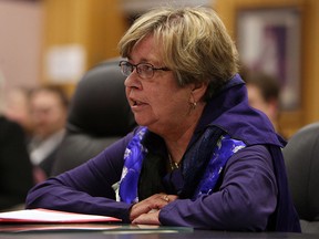 Pat Malicki speaks during a city council meeting last spring.              (TYLER BROWNBRIDGE/The Windsor Star)