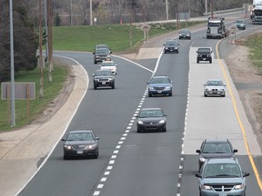 E. C. Row Expressway traffic near Dominion Boulevard is shown in this April 2013 file photo. (Dan Janisse / The Windsor Star)