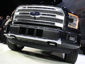 The new Ford F-150 is unveiled at the North American International Auto Show at Joe Louis Arena in Detroit, MI, Monday, Jan. 13, 2014.  (DAX MELMER/The Windsor Star)