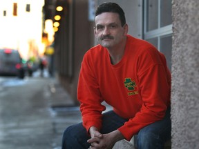 Brandt Huber poses Thursday, Jan. 23, 2014, outside of the Street Help Unit 7 organization where he is a volunteer. The Windsor, Ont. man found a 13-year-old girl passed out on the sidewalk and called police.  (DAN JANISSE/The Windsor Star)