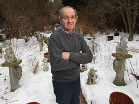 Ricardo Appolloni poses in his backyard at his Malden Rd. home in Windsor, Ont. The infamous Windsor hum is worst than ever according to the retired senior.  (DAN JANISSE/The Windsor Star)