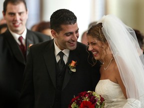 Bride Michelle Prince and groom city councillor Eddie Francis were all smiles as Prince arrived at the altar during their wedding ceremony on Nov. 29, 2002.  Once dubbed Windsor's most elegible bachelor, Francis and Prince tied the knot during a ceremony at St. Peter's Roman Catholic Maronite Church. The reception followed at the Cleary International Centre. (Windsor Star files)