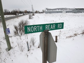 This property at the northeast corner of Manning Road and North Rear Road is the site where a medical marijuana growing facility is to be built. Little signs of construction were visible Friiday Jan. 10, 2014.  (DAN JANISSE/The Windsor Star)