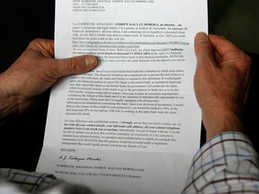 A scam letter that was sent to a Windsor resident is shown in this 2011 file photo. (Rob Gurdebeke / The Windsor Star)