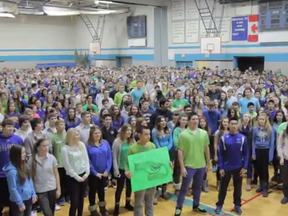 A screen grab from a YouTube video made by Villanova students cheering on alumni and Seattle Seahawk Luke Willson.