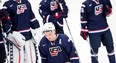 USA's Matt Grzelcyk looks down after his team lost the World Junior Hockey Championships quarter final between USA and Russia in Malmo, Sweden on Thursday, Jan. 2, 2014. (AP Photo / TT News Agency / Andreas Hillergren)