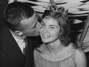 Carolyn Walling (now Rourke, the widow of University of Windsor’s Byron Rourke) is crowned at a prom in the early 1960s.