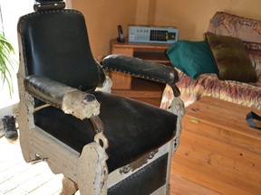 Late 1800s barber chair: $650