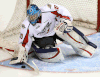 Spits goalie Dalen Kuchmey makes a save at the WFCU Centre. (TYLER BROWNBRIDGE/The Windsor Star)