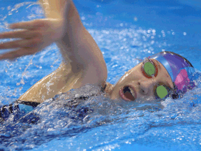 Local swimmer Kendra Polewski practises at the Windsor Aquatic Centre. (DAN JANISSE/The Windsor Star)