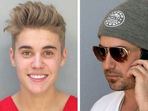 Justin Bieber and his father, Jeremy Bieber. (Photograph by: Archive , Getty Images)