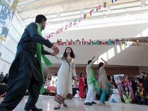 A Pakistan dance routine is performed during the University of Windsor Celebration of Nations at the CAW Centre on February 13, 2014.  (JASON KRYK/The Windsor Star)