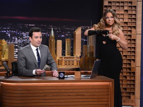 Mariah Carey visits "The Tonight Show Starring Jimmy Fallon" at Rockefeller Center on February 17, 2014 in New York City. (Photo by Theo Wargo/Getty Images for The Tonight Show Starring Jimmy Fallon)