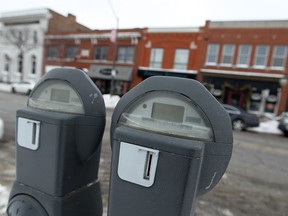An existing parking meter is seen on Wyandotte Street in Windsor on February 6, 2014.                                 (TYLER BROWNBRIDGE/The Windsor Star)