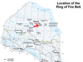 Ontario map featuring the Ring of Fire (Website)