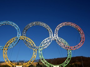 The Olympic Rings are displayed outside Sochi International Airport ahead of the Sochi 2014 Winter Olympics on February 3. (Robert Cianflone/Getty Images)