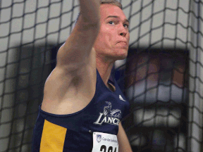 University of Windsor's Branden Wilhelm competes at a Can-Am Track and Field Meet at the St. Denis Centre. (TYLER BROWNBRIDGE/The Windsor Star)