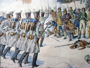 Detail of J.C.H. Forster's painting of the Battle of Pelee Island, which occurred on March 3, 1838. Credit: Fort Malden N.H.S.C.