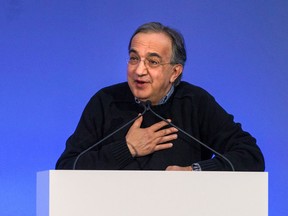 Sergio Marchionne, Chrysler's CEO, speaks at the Canadian International Auto Show in Toronto , on Thursday February 13 , 2014. THE CANADIAN PRESS/Chris Young