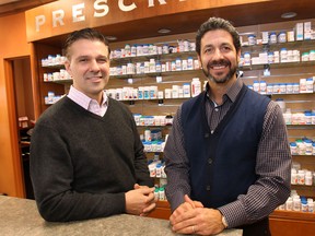 Sunshine Drugs president Frank Murgic, left, and director of operations Roberto Greco are shown at one of the company's pharmacies at 5115 Tecumseh Rd. E. in Windsor, Ont. (DAN JANISSE/The Windsor Star)