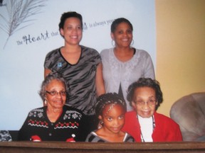 The descendents of Fountain Thurmon: Back row, Deana Wilson and Wendy Mulder Wilson Moore.
Front row, Maureen Harding Mulder; Aireonna Wilson and Audrey Thurman Harding Bailey.