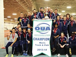 The Windsor Lancers men's track and field team reclaimed the OUA championship on the weekend. The Lancers also took the overall crown. (Photo: Lancers Athletics)